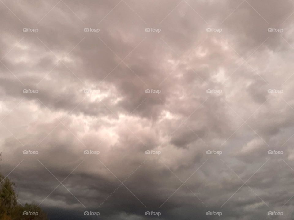 Light pink tinted clouds. 