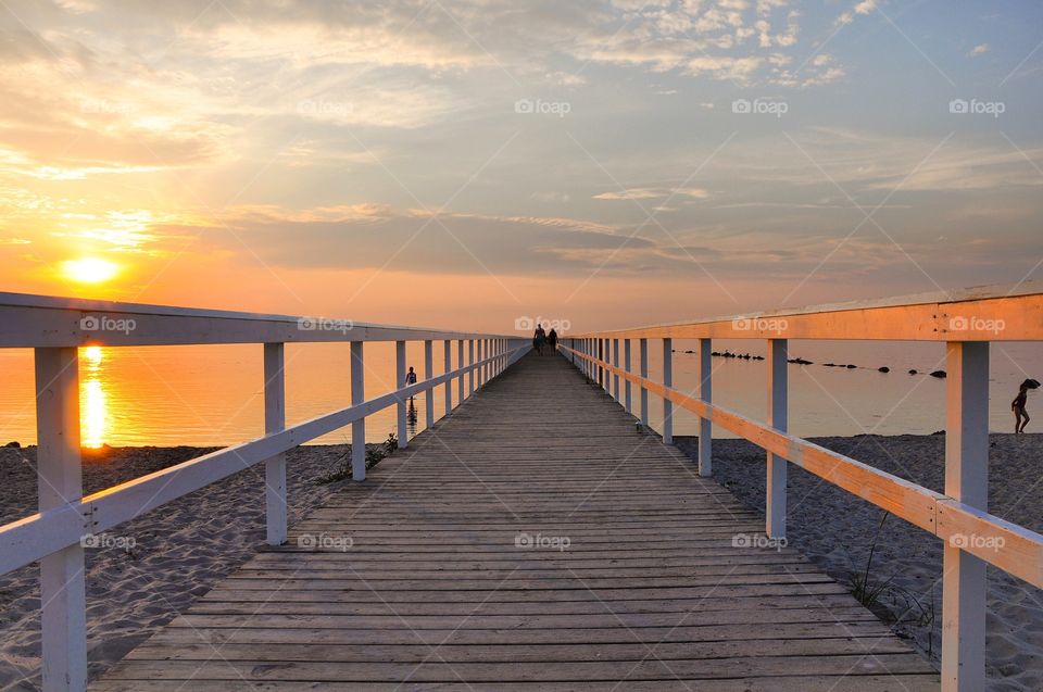 People walking on the bridge