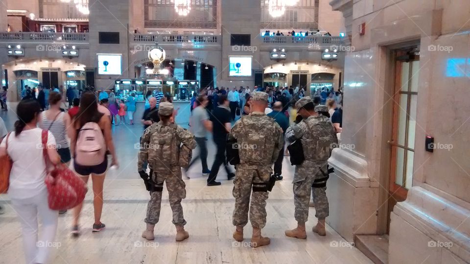 Military Protect Grand Central. at Grand Central