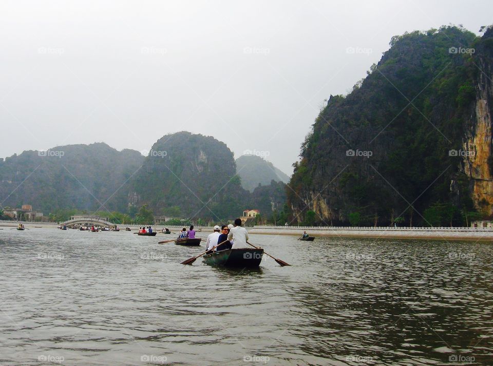 On the river. This photo was taken on February 19, 2007 in Quang Ninh, Vietnam