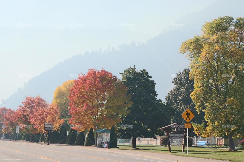 Autumn colors in downtown Leavenworth, WA