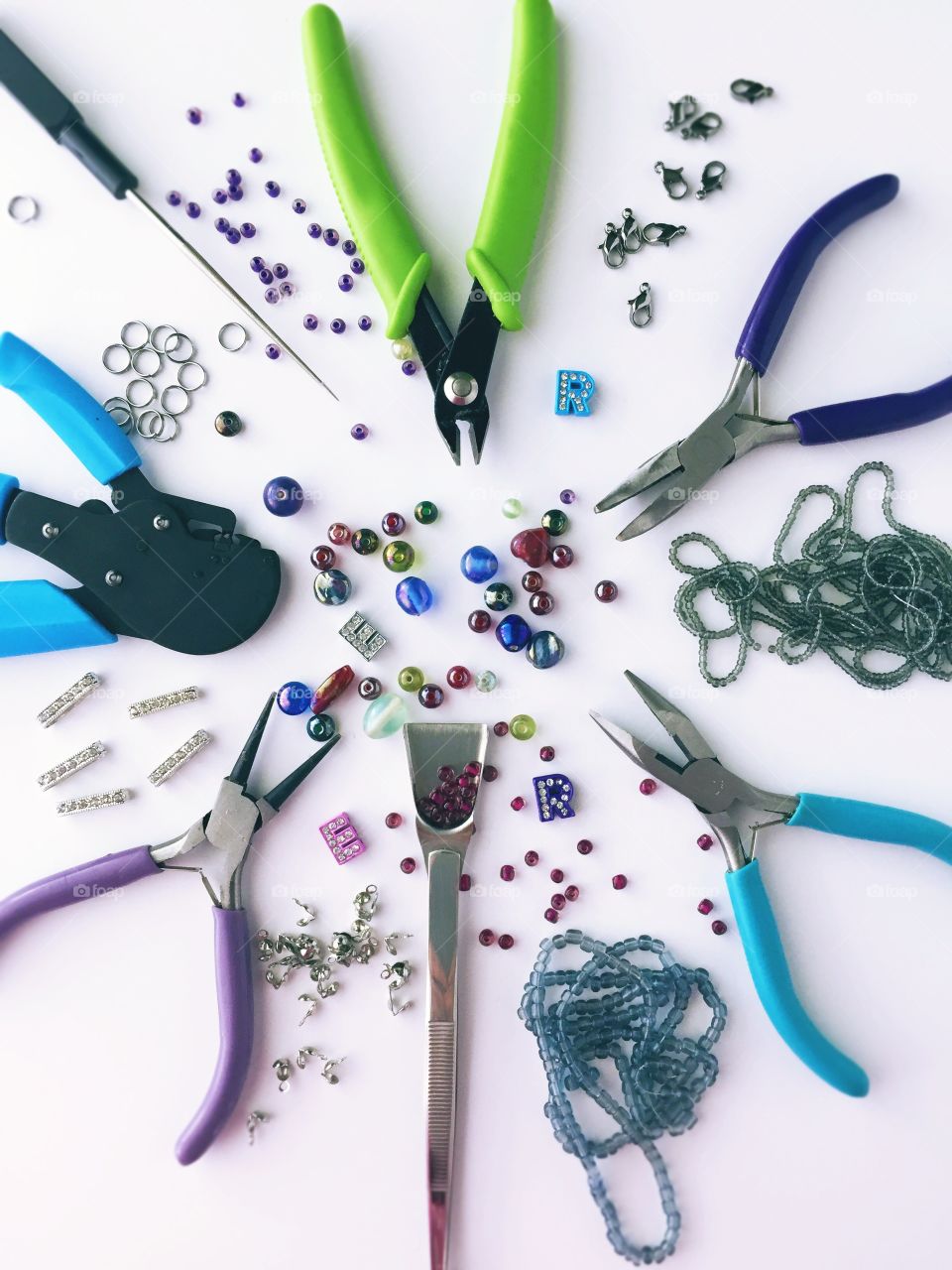 Arts & Crafts Supply - beading tools, glass beads, seed beads, rings, fasteners, 