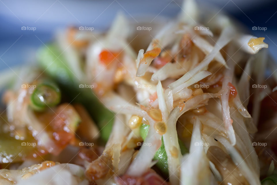 Som tum or papaya salad food