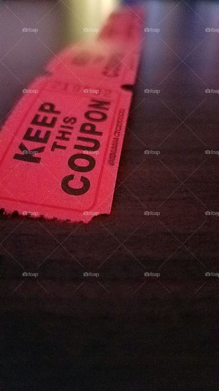 strip of tickets