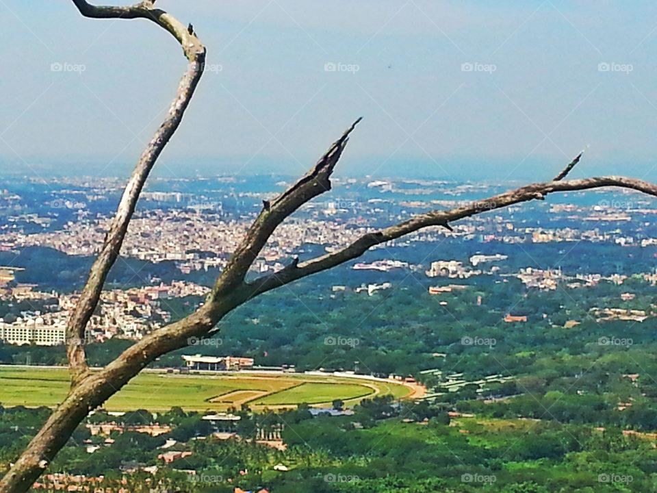 Mountain view. landscape of city