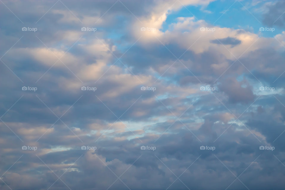 The beauty of the evening sky with clouds