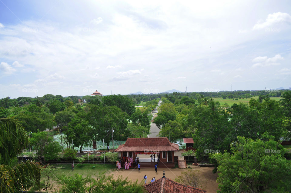 Aerial view of the main entrance to the Isurumuni Temple