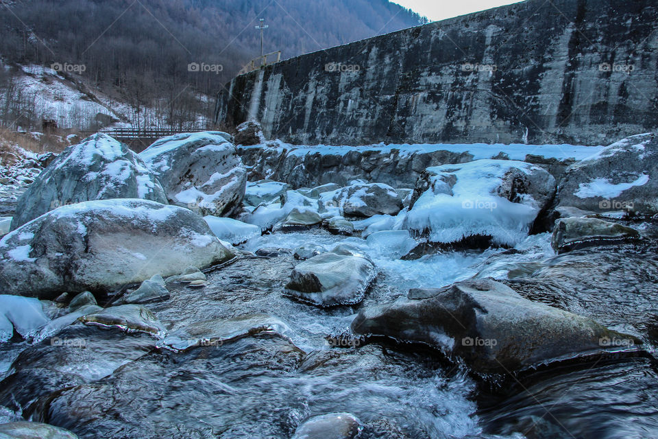 Waterfall in Sondrio, Italy