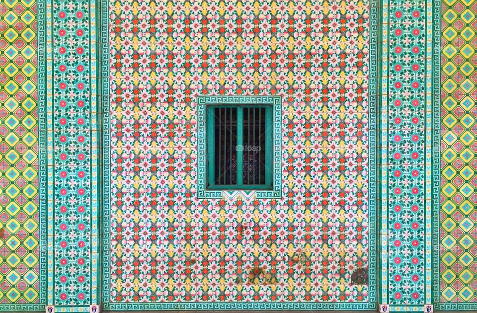 Hindu temple window in Saigon