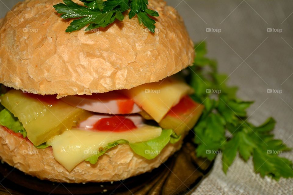 Lunch, No Person, Bread, Lettuce, Food