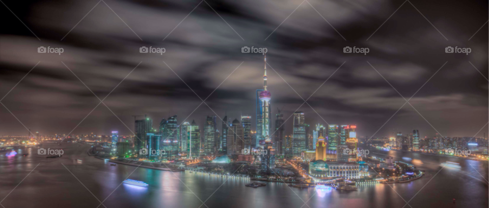 china buildings skyline lights by paulcowell