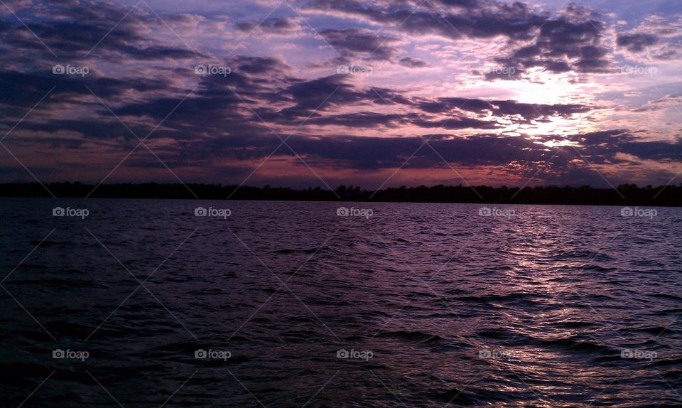 Lake Champlain sunset. Lake Champlain, New York, summer Sailing sunset