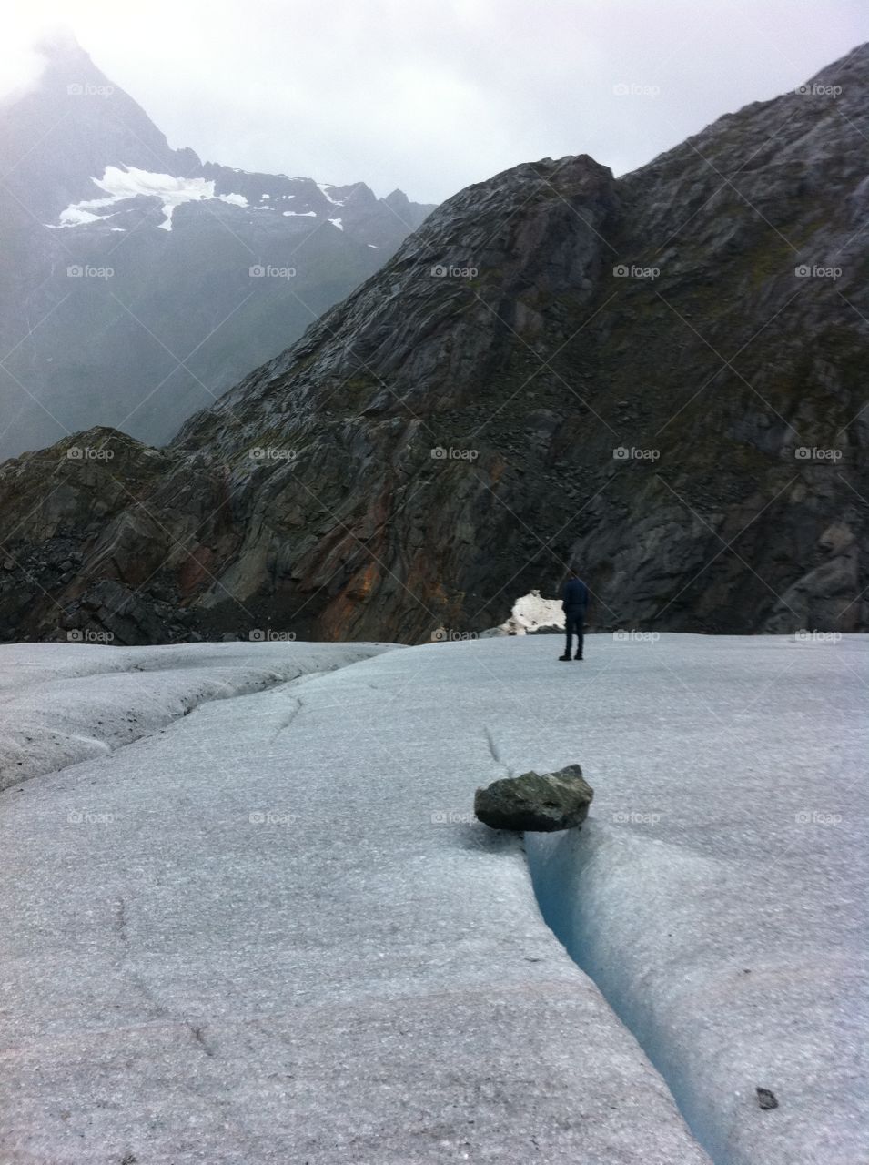 Walking on a glacier
