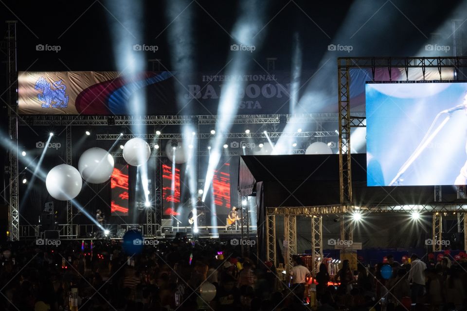 Lighting of music show stage