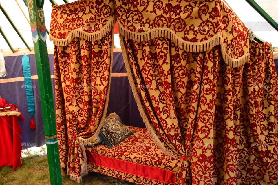 view inside the yurt. history of the people of Kalmykia