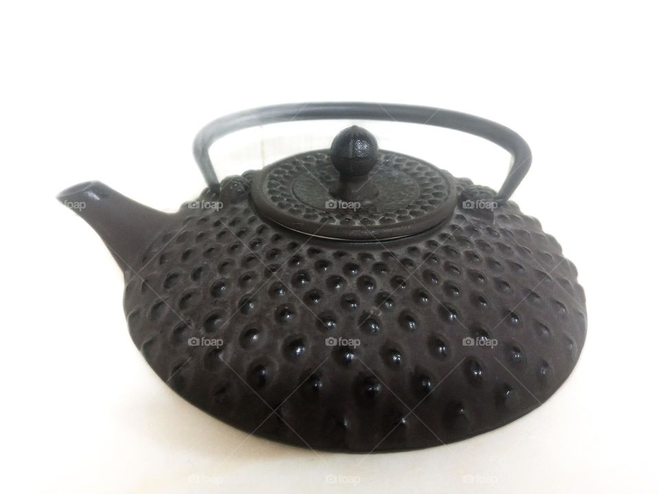Cast Iron Teapot with Textured Design