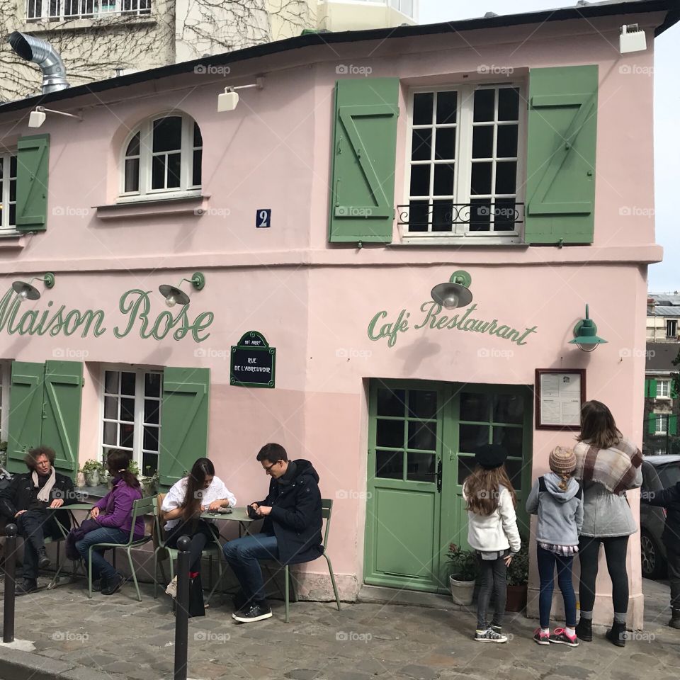 One of many little cafes in Montmartre Paris 