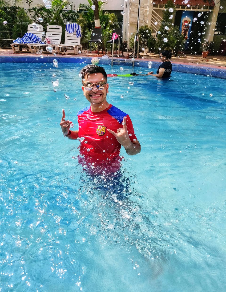 Summer Refreshments
 enjoying in the swimming pool