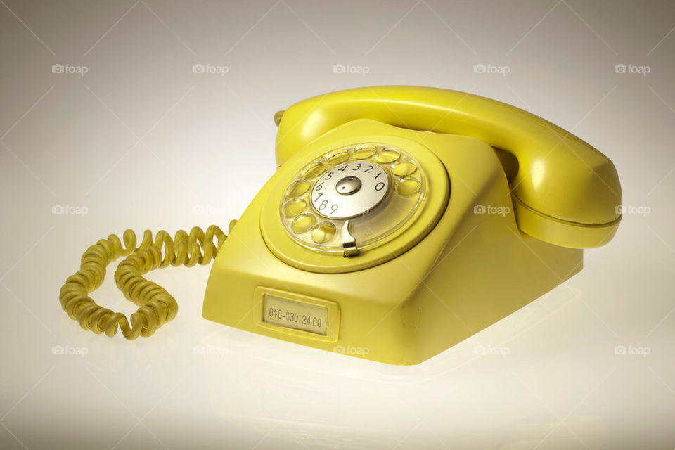 yellow old phone communication by jensryden