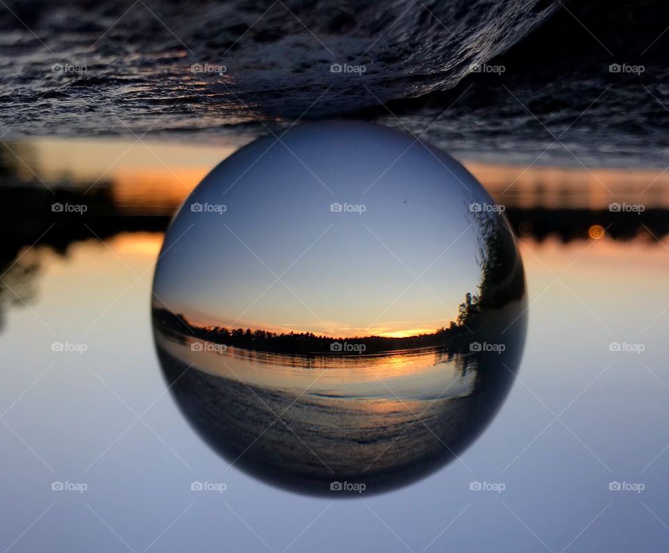 Sunset in lensball.