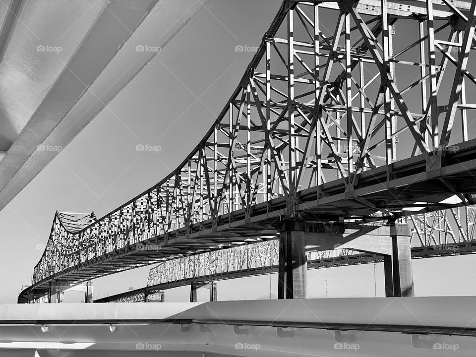 The view of a bridge from an open deck on a cruise ship