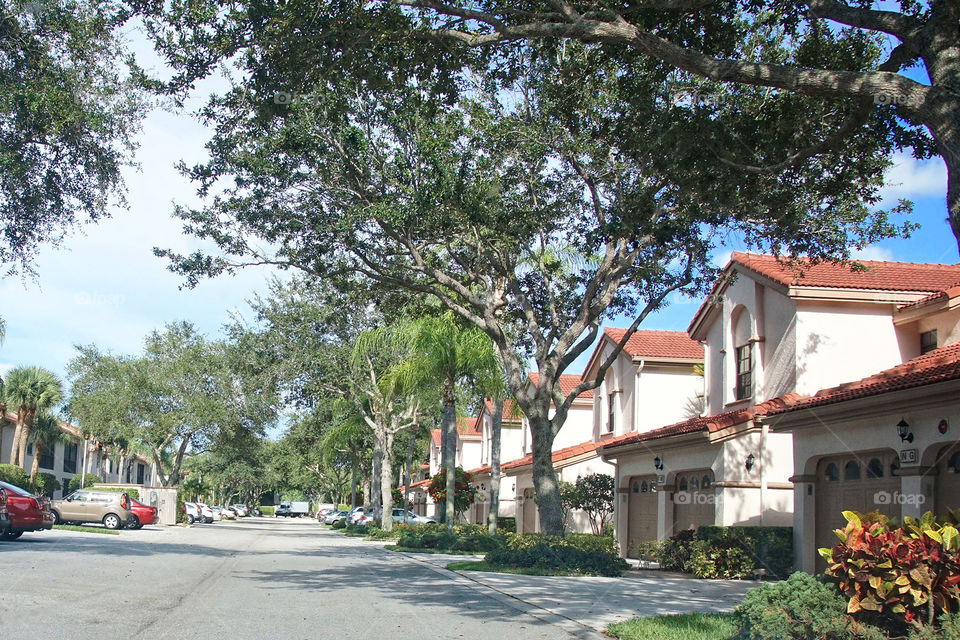 Neighborhood Street. Street in neighborhood townhome community