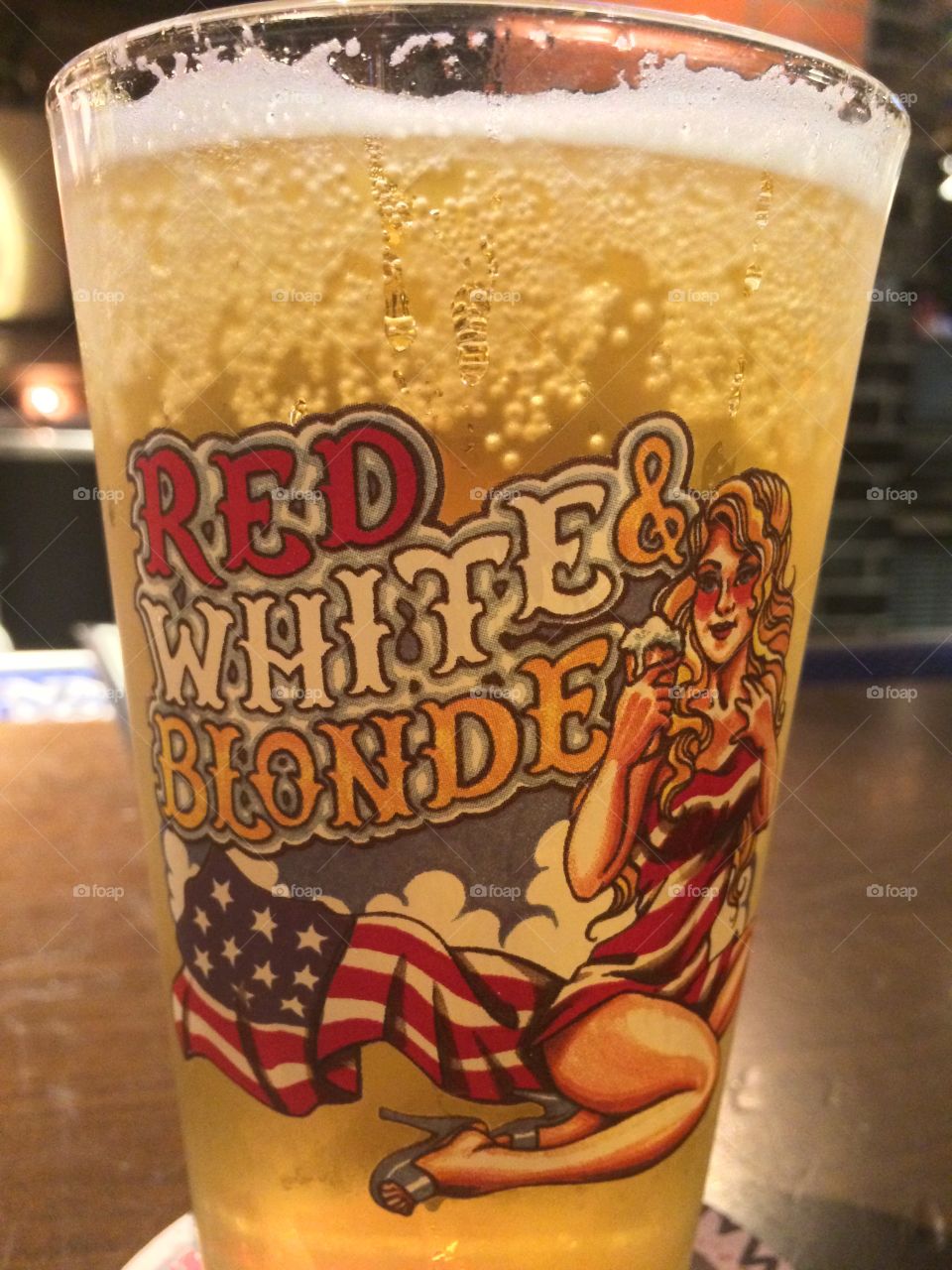 Hard Cider in a Glass. Took this photo at the Guy Fierri bar and grill in Manhattan.