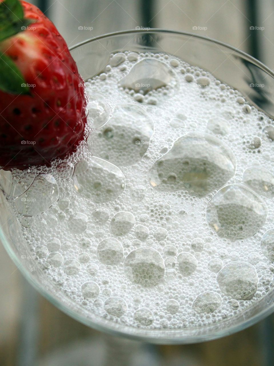 Champagne bubbles and Strawberry