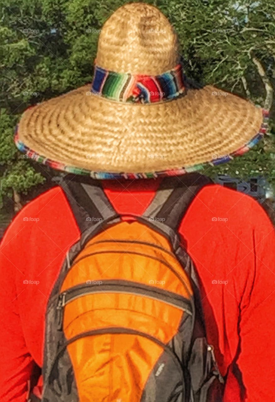 Colorful guy in straw hat