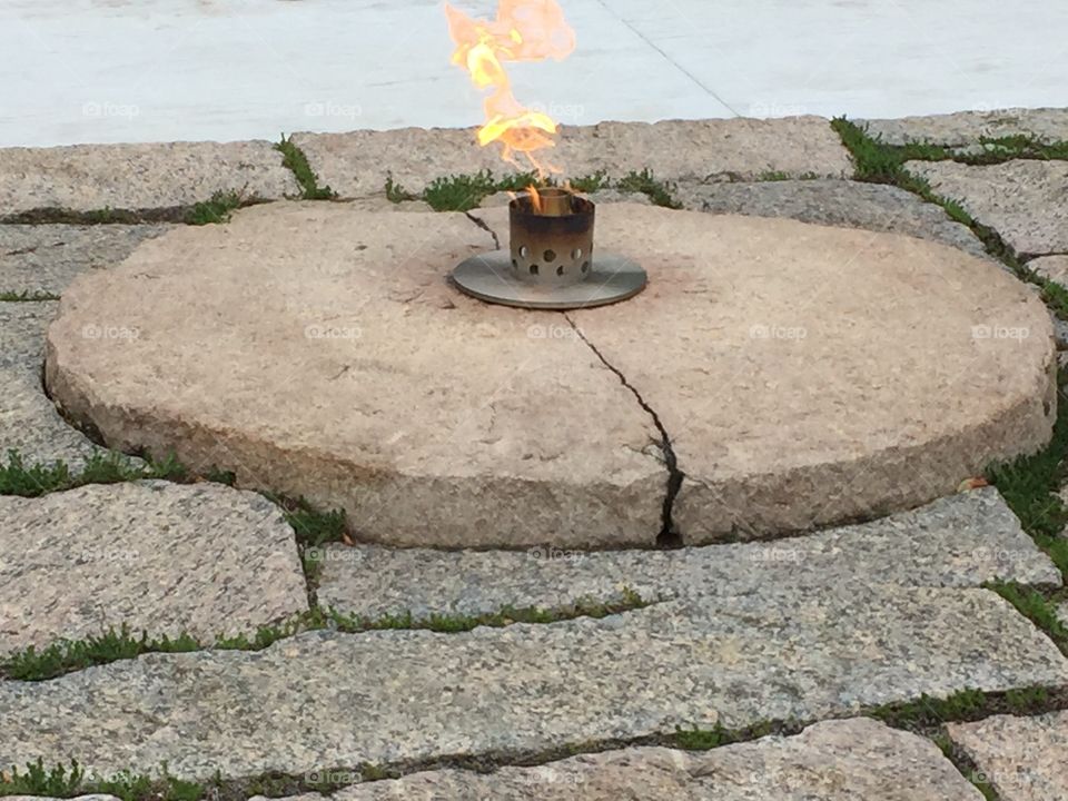 JFK eternal flame at Arlington Cemetery. 
