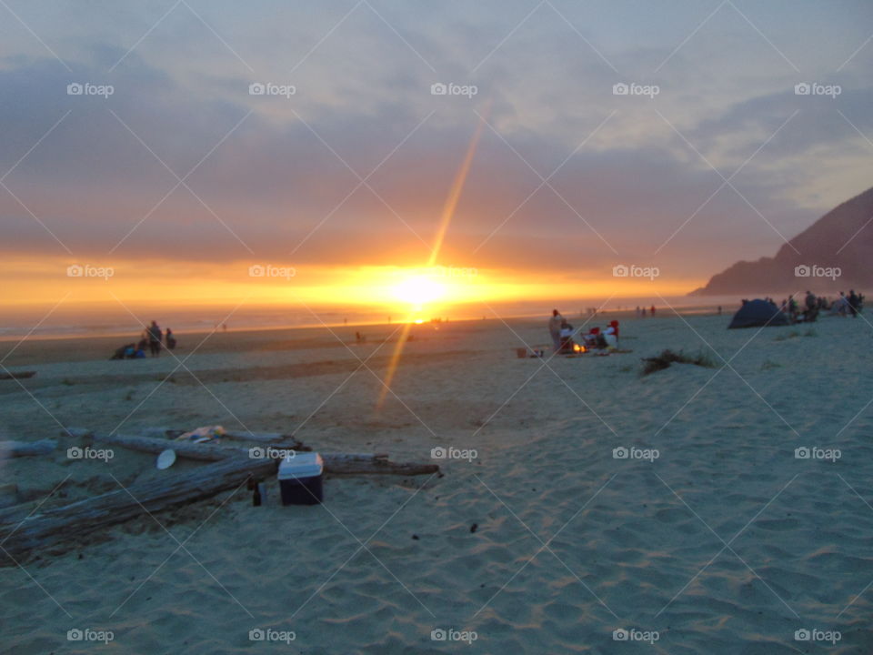 beautiful sunset over ocean