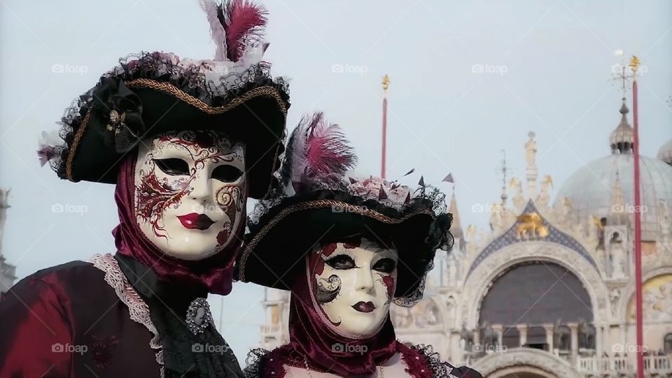 Carnevale di Venezia. Maschere in posa.