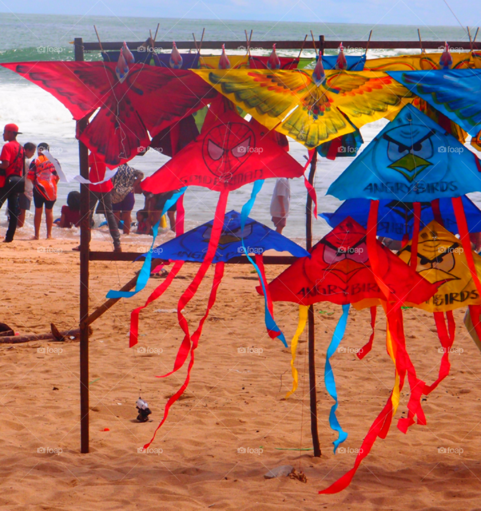 kites on beach