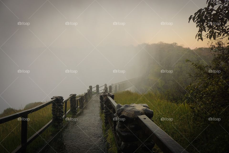 Rainbow bridge at Victoria Falls in Zambia
