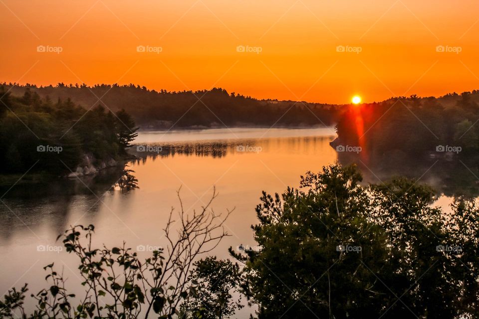 Gorgeous sunrise on the lake