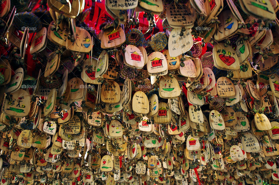 Good Luck Wishes Hanging in the Old Town of Lijiang, China
