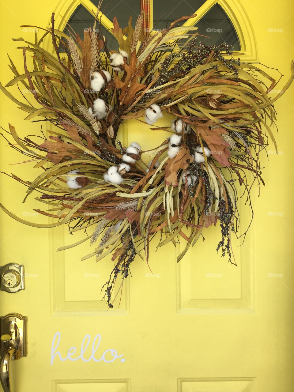 Fall Front Door with Wreath 