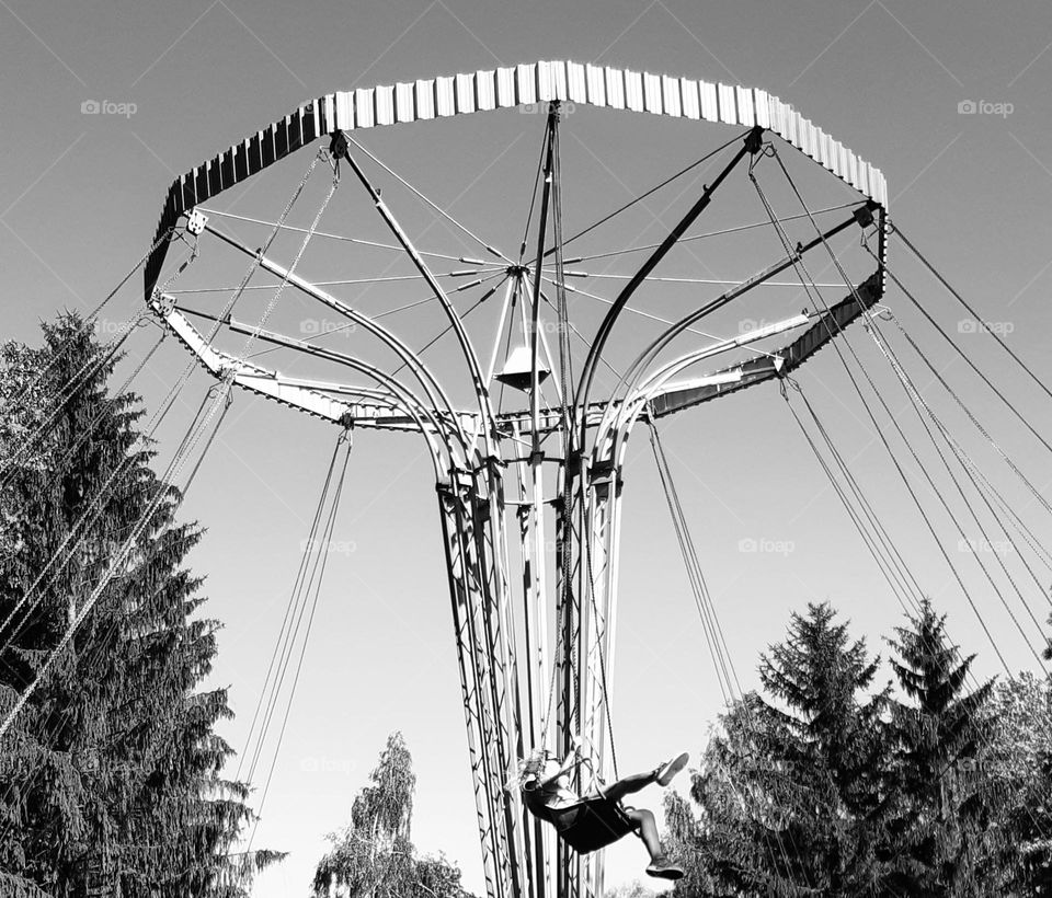 relaxing in the amusement park