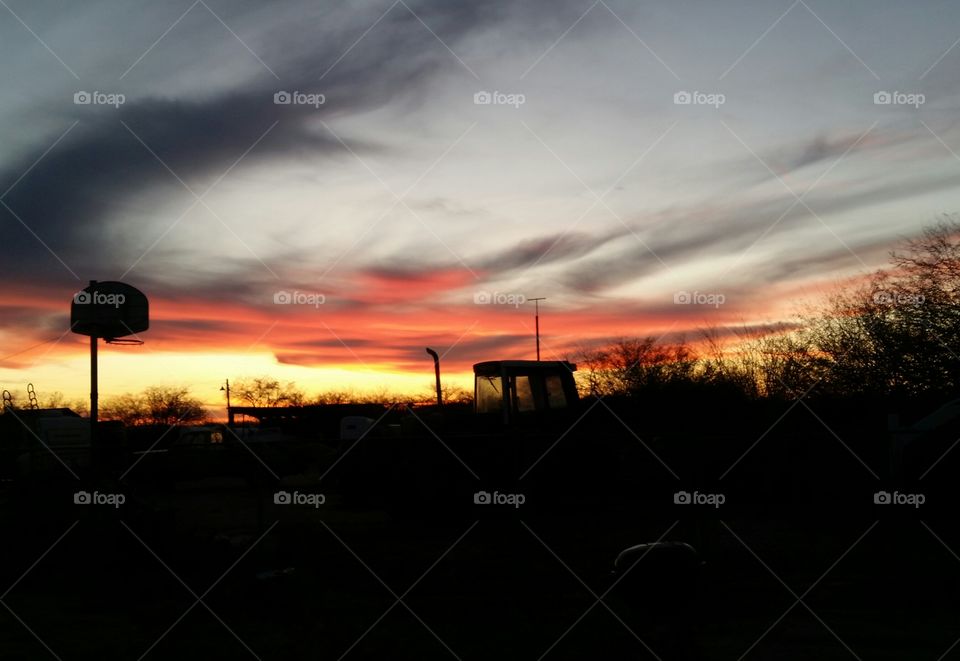 work and play  sunset