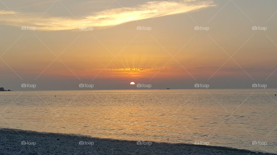 Sunset, Dawn, Water, Sea, Beach