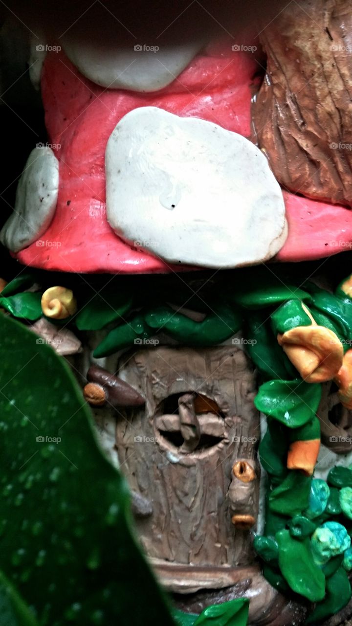 gnome one is home. little gnome house.