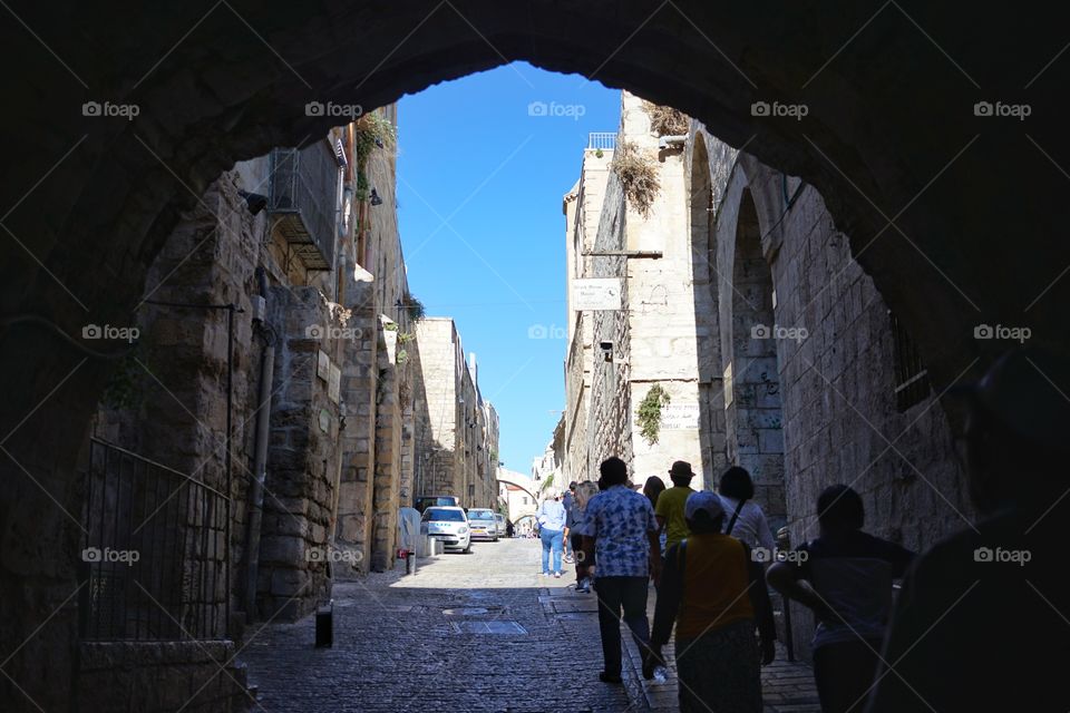 alley inside the city of jerusalem in Israel