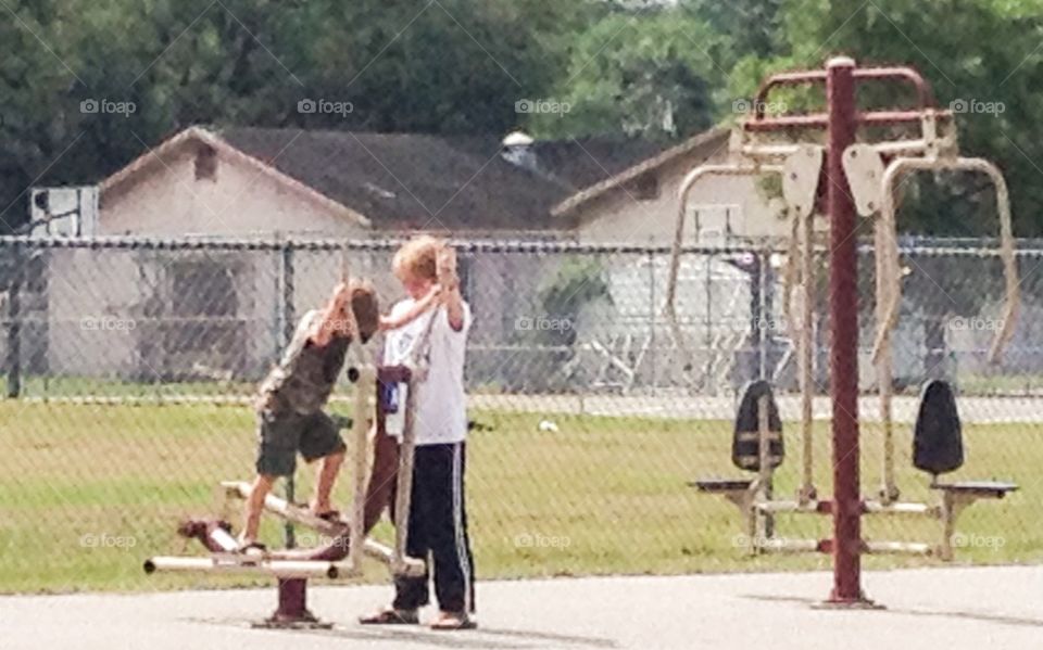 Children exercising