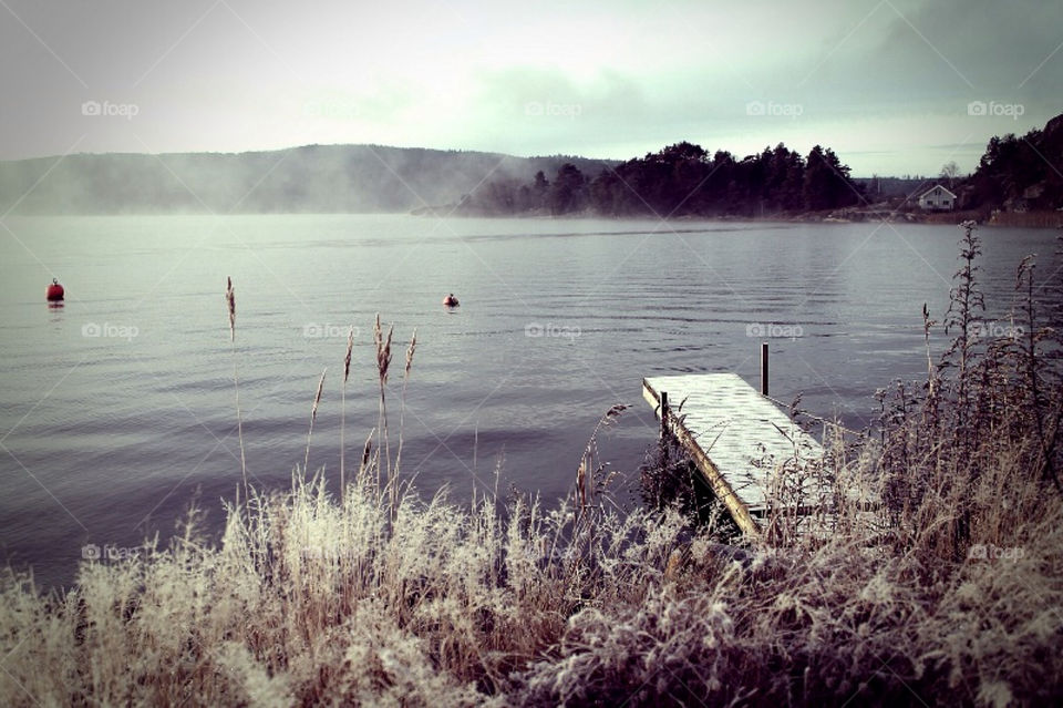 winter morning water cold by merethe