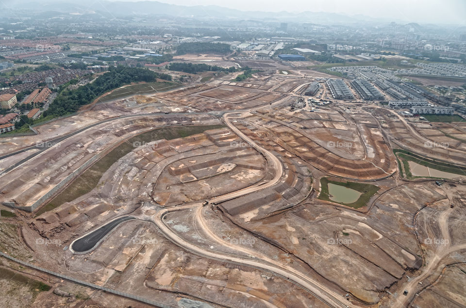 Man and the environment: New land being prepared for development creating complex patterns in the earth