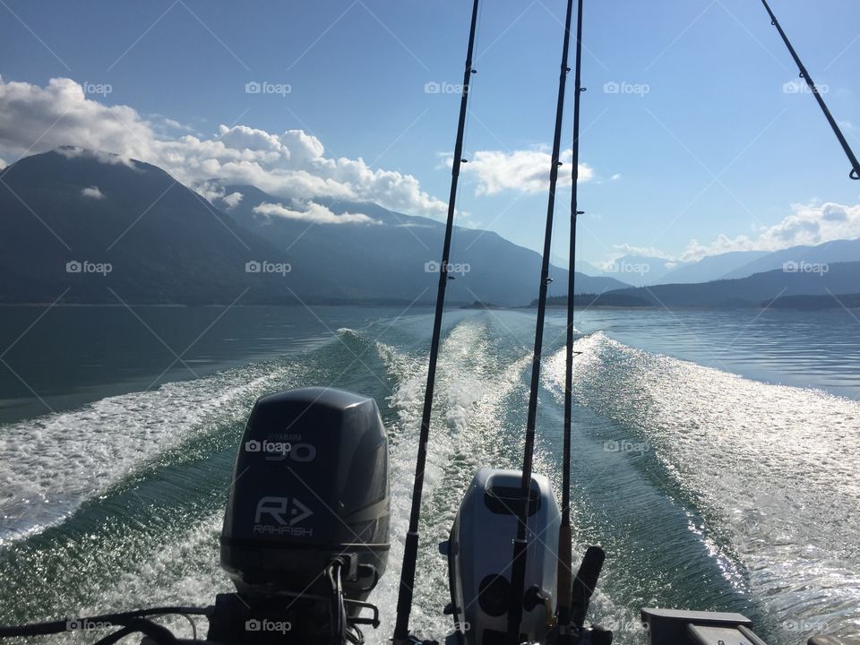 Fishing on kinbasket lake British Columbia 