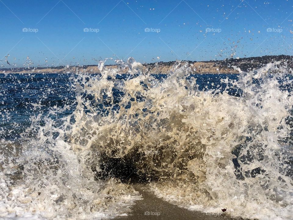 waves crashing at La Jolla Cove