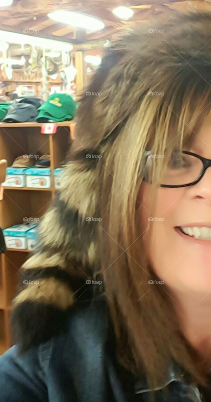 Raccoon Hat at Trading Post