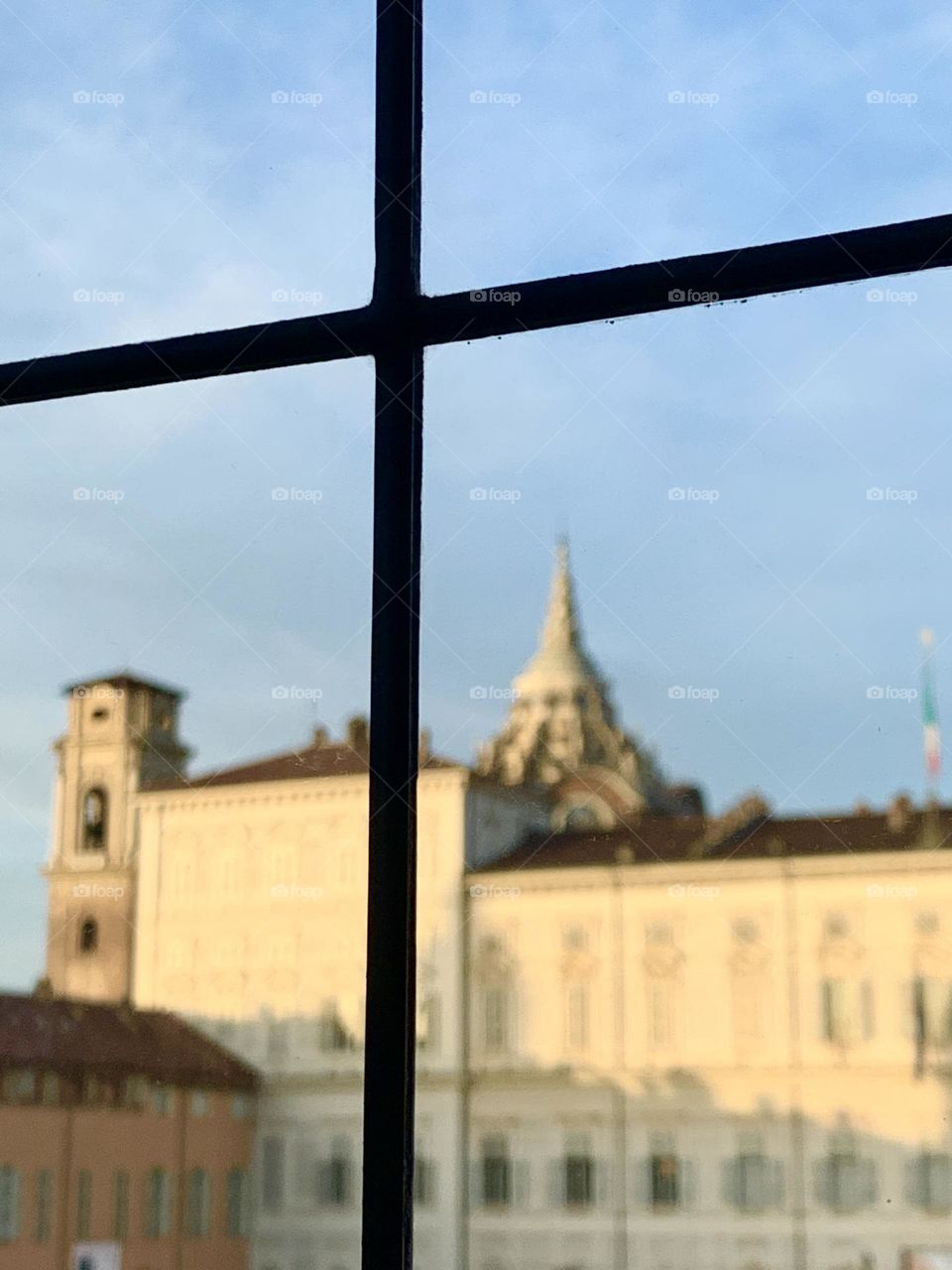 a look at Turin from a window of Palazzo Madama, an important museum with ancient works