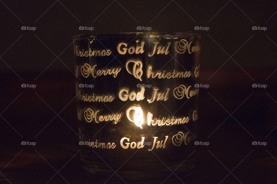 Candle - Merry Christmas - God Jul 